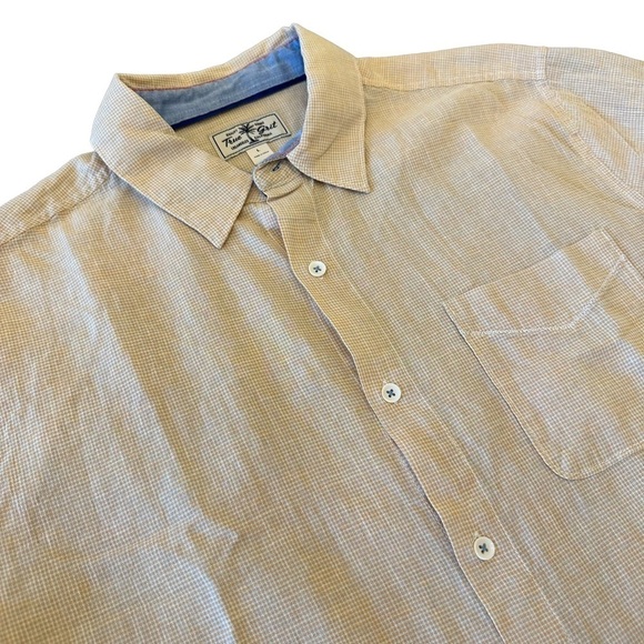 True Grit Washed Melange Linen Mini Checks Button Down - Picture 6 of 9